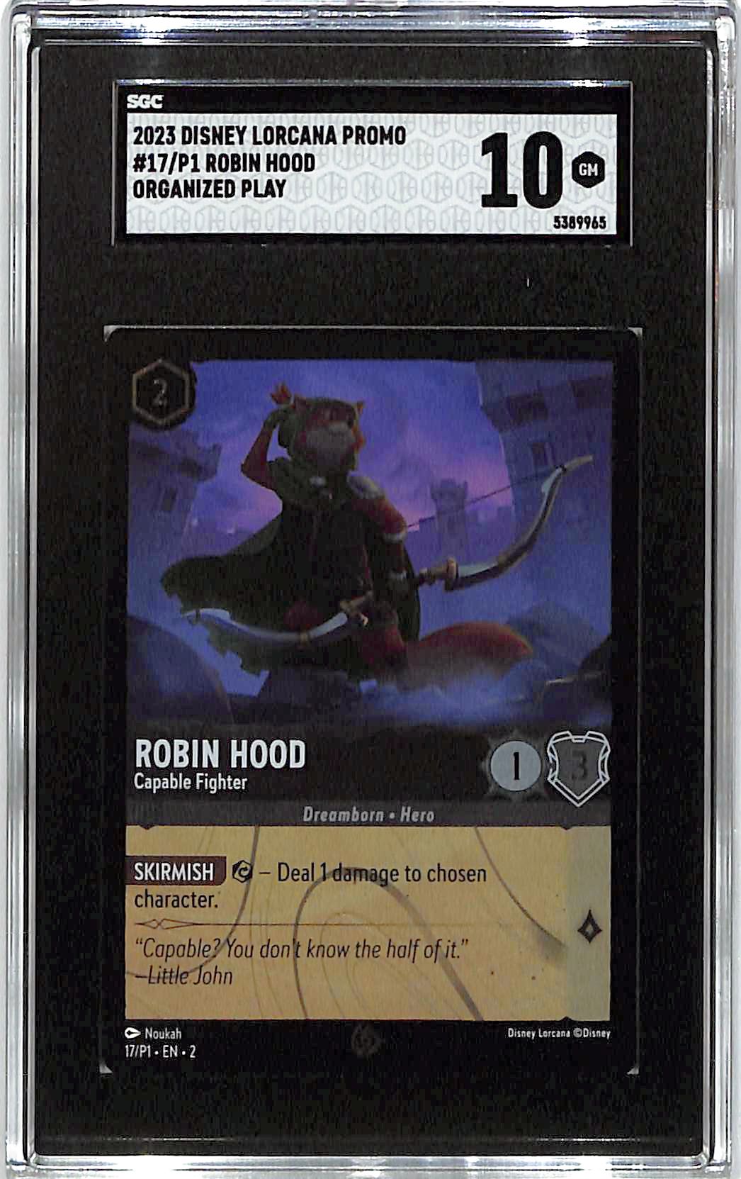 2023 Disney Lorcana Promo Robin Hood 17/P1 SGC 10