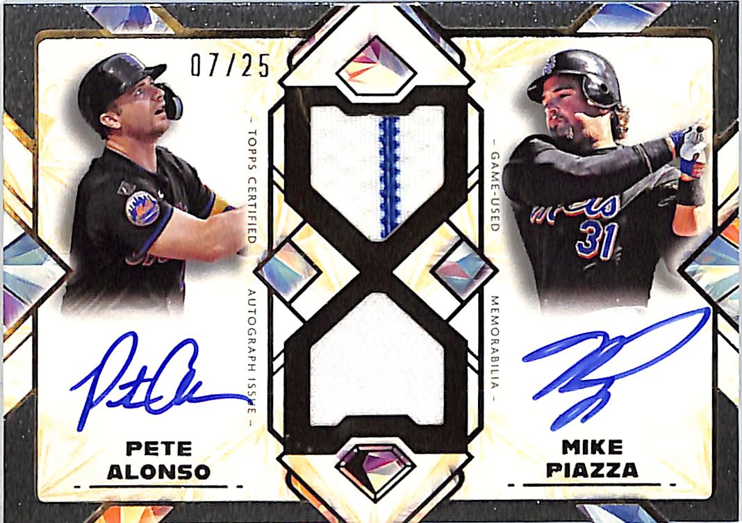 2025 Topps Diamond Icons Pete Alonso Mike Piazza Auto Autograph Patch Jersey /25