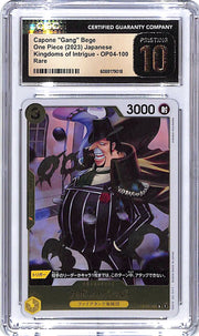 One Piece Japanese Kingdoms of Intrigue OP04 Capone Gang Bege 100 CGC 10 Pristine