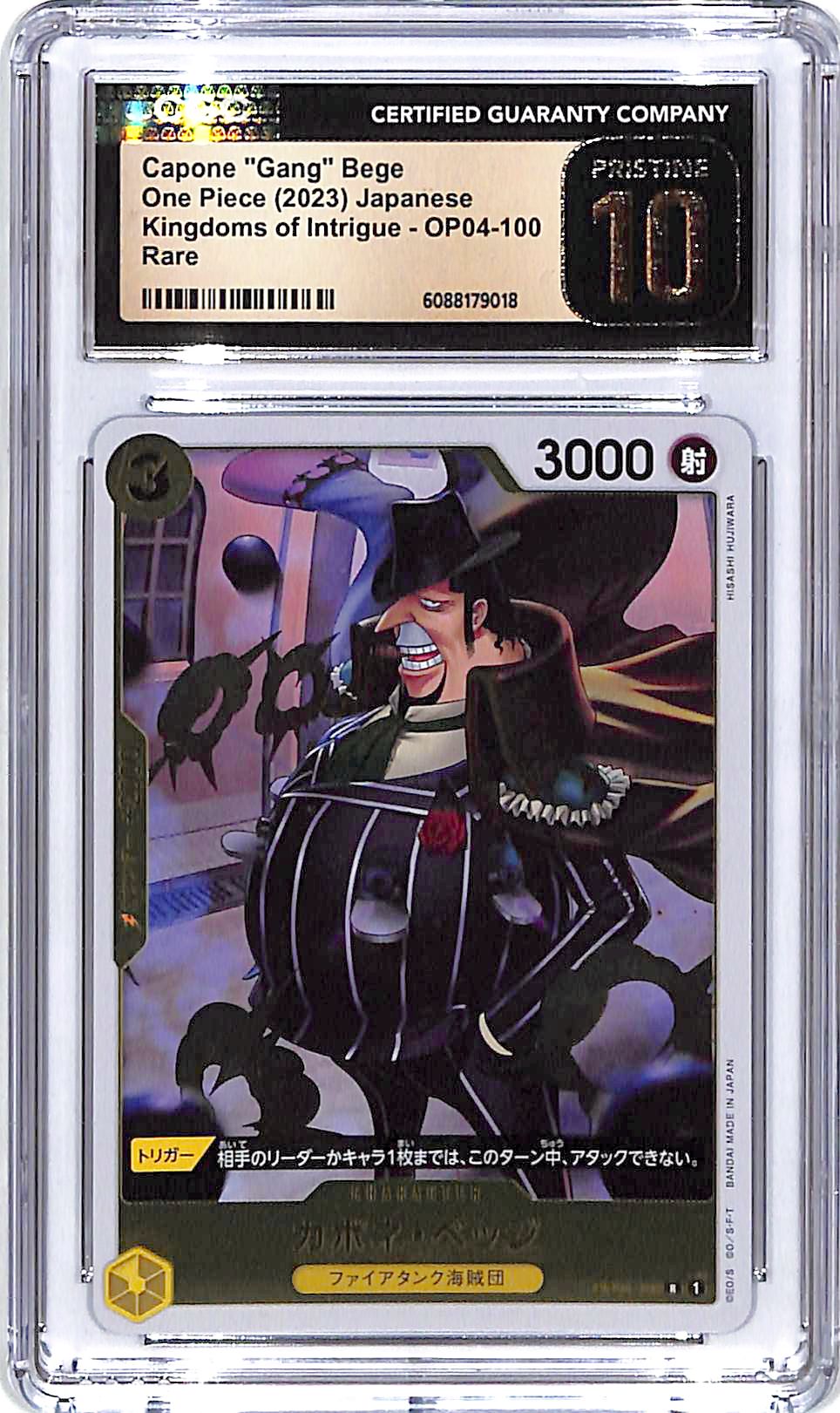 One Piece Japanese Kingdoms of Intrigue OP04 Capone Gang Bege 100 CGC 10 Pristine