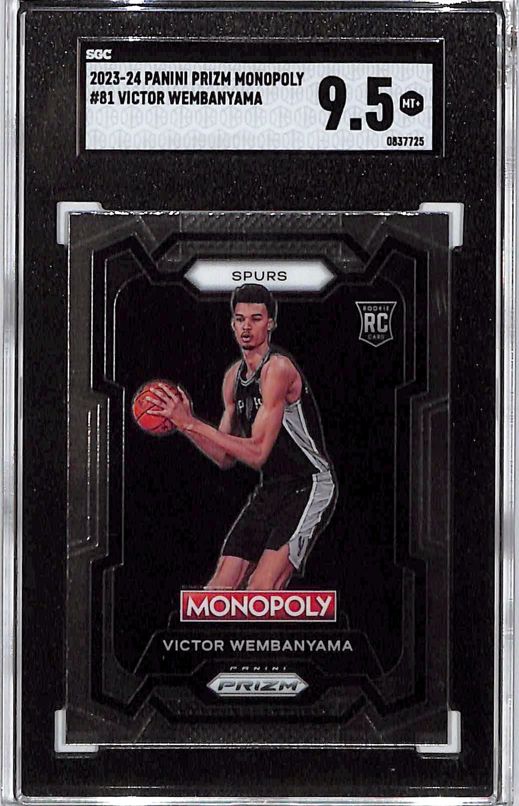 2023-24 Prizm Monopoly Victor Wembanyama Rookie RC #81 SGC 9.5 Spurs