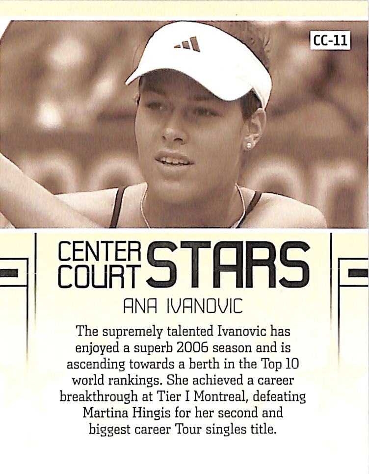 2006 Ace Authentic Ana Ivanovic Auto Autograph Center Court Stars