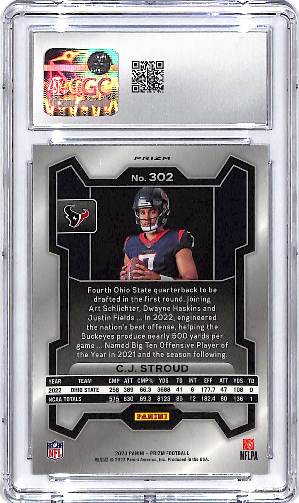 2023 Prizm CJ Stroud Rookie RC Variation Silver #302 CGC 9.5 Texans