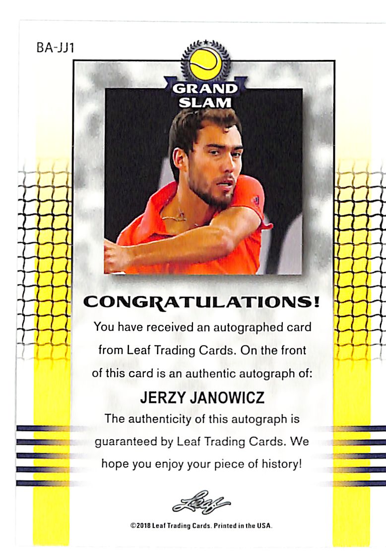 2018 Leaf Grand Slam Jerzy Janowicz Auto Autograph Red /5