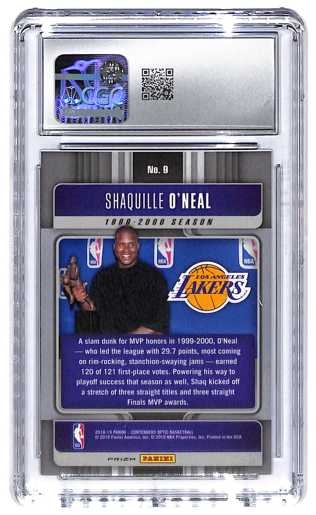 2018-19 Shaquille O'Neal Panini Contenders Optic MVPs #9 CGC Mint Plus 9.5
