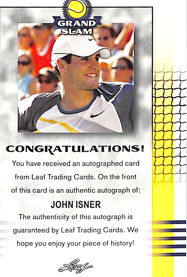 2018 Leaf Grand Slam John Isner Auto Autograph /15