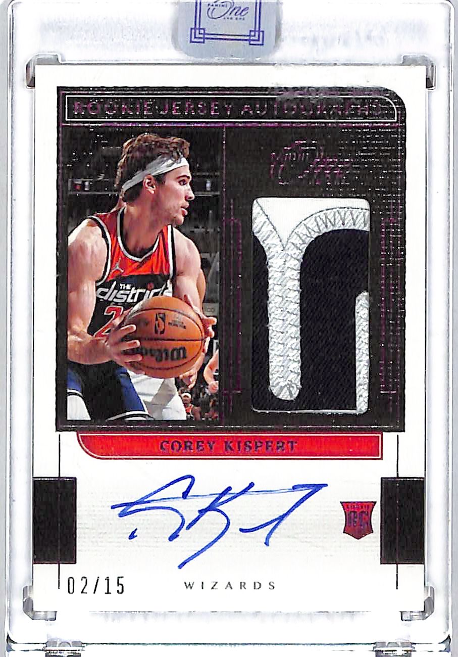 2021-22 Panini One and One Corey Kispert Auto Autograph Rookie RC Patch Jersey /15