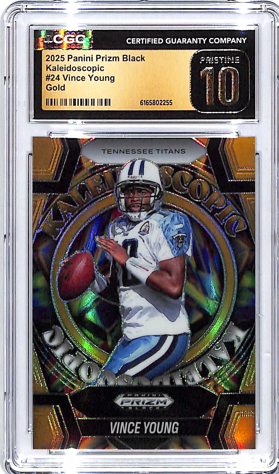 2025 Prizm Black Vince Young Kaleidoscopic Gold /10 CGC 10 Pristine Titans
