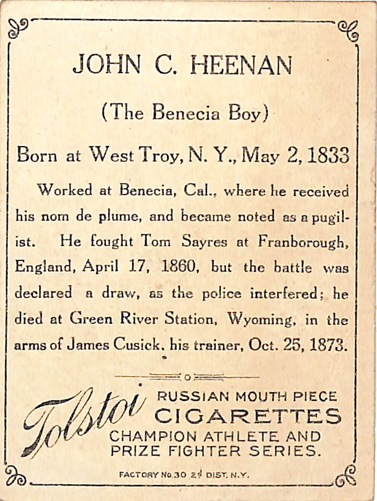 1910 ATC T220 Champion Athlete & Prize Fighter Series: John C. Heenan