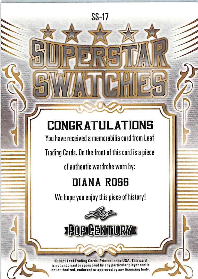2021 Lef Pop Century Dianna Ross Superstar Swatches Patch Relic /80