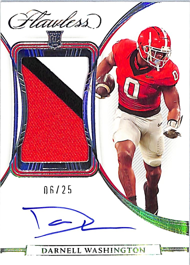 2023 Flawless Collegiate Darnell Washington Auto Autograph Rookie RC Patch /25