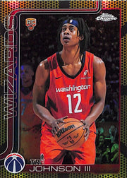 2025-26 Topps Chrome Tre Johnson Rookie RC Yellow Basketball Refractor /275