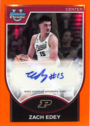 2023-24 Bowman Chrome University Zach Edey Auto Autograph Orange Refractor /25