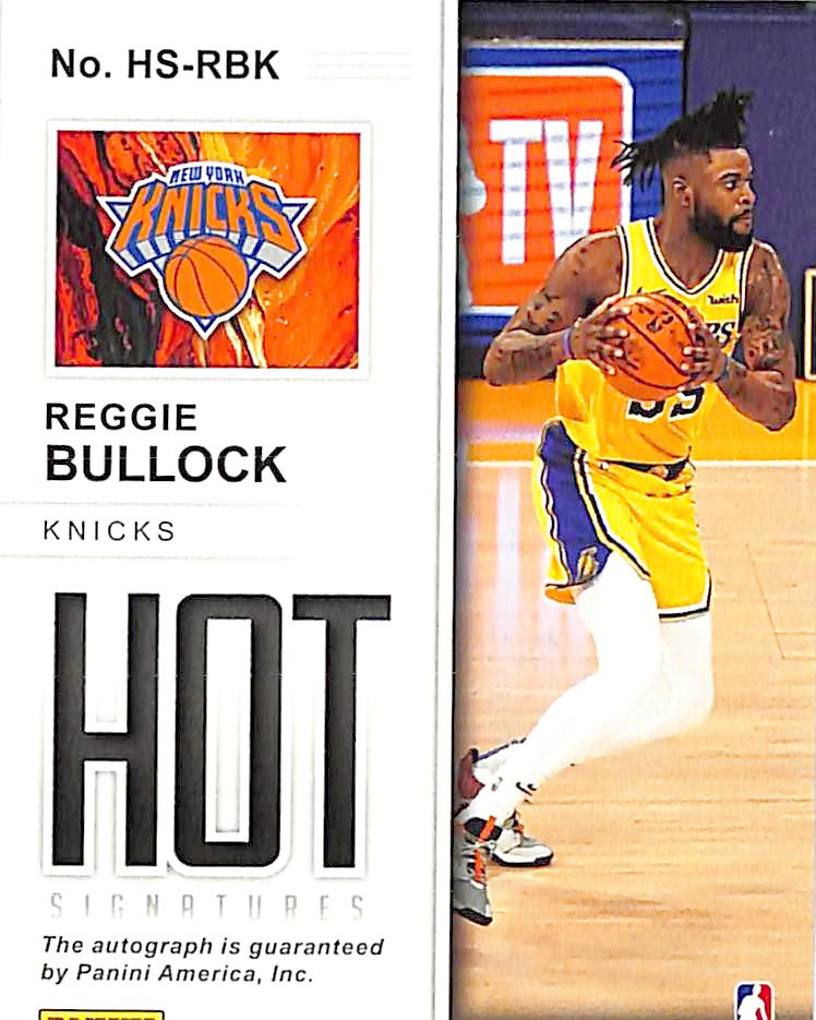 2019-20 Hoops Reggie Bullock Hot Signatures  Auto Autograph Knicks