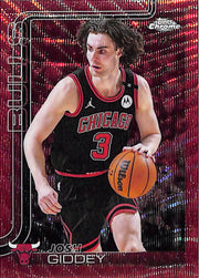 2025-26 Topps Chrome Josh Giddy Red Wave Refractor /5 Bulls