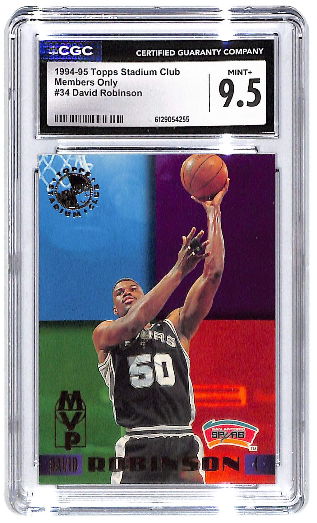 1994-95 David Robinson Topps Stadium Club Members Only #34 CGC Mint Plus 9.5