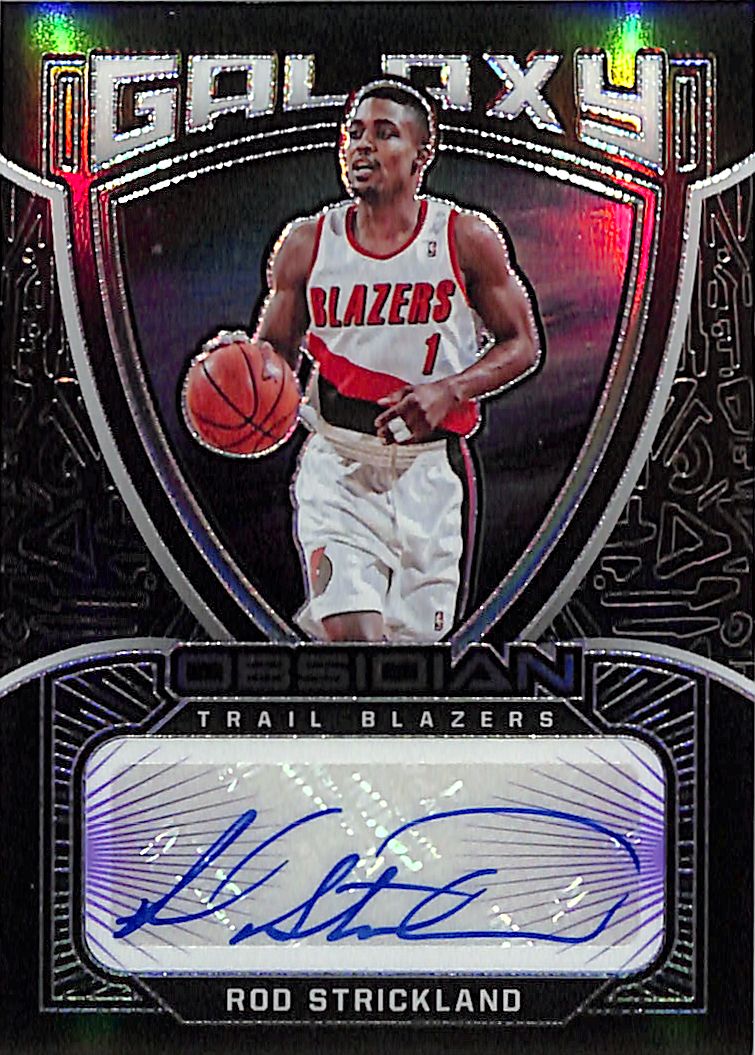 2020-21 Obsidian Rod Strickland Auto Autograph Galaxy Purple /75 Trail Blazers