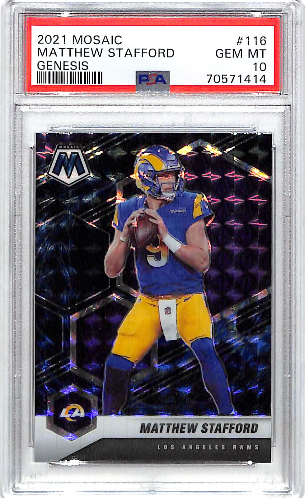 2021 Mosaic Matthew Stafford Genesis PSA 10 Rams