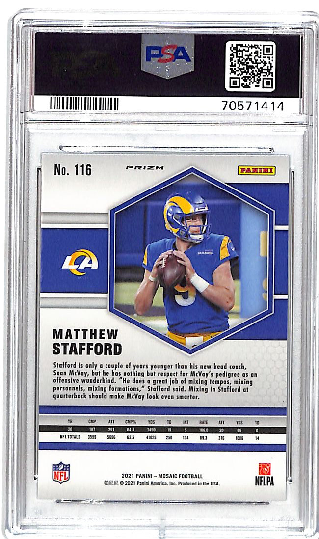2021 Mosaic Matthew Stafford Genesis PSA 10 Rams