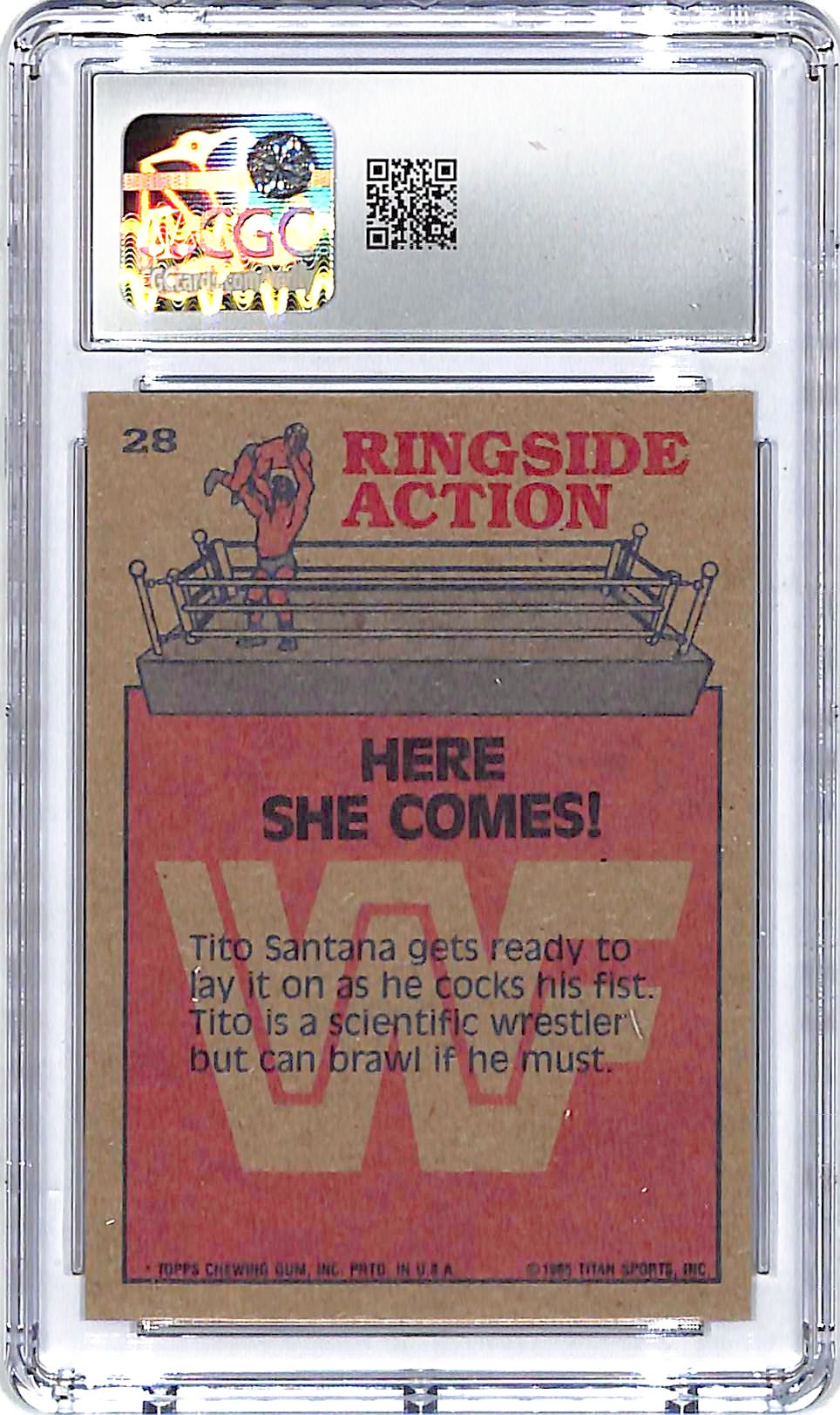 1985 Topps WWF Here She Comes Tito Santana #28 CGC 9