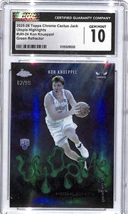 2025-26 Topps Chrome Cactus Jack Kon Knueppel Utopia Highlights Green /99 CGC 10