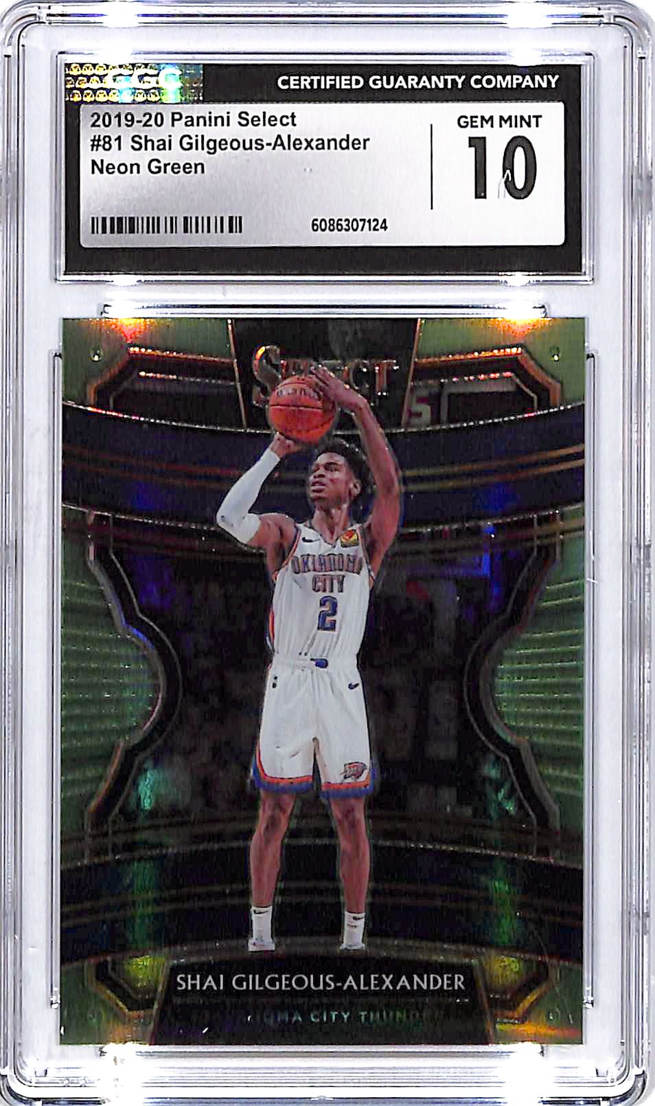 2019-20 Select Shai Gilgeous-Alexander Neon Green /75 CGC 10 Thunder