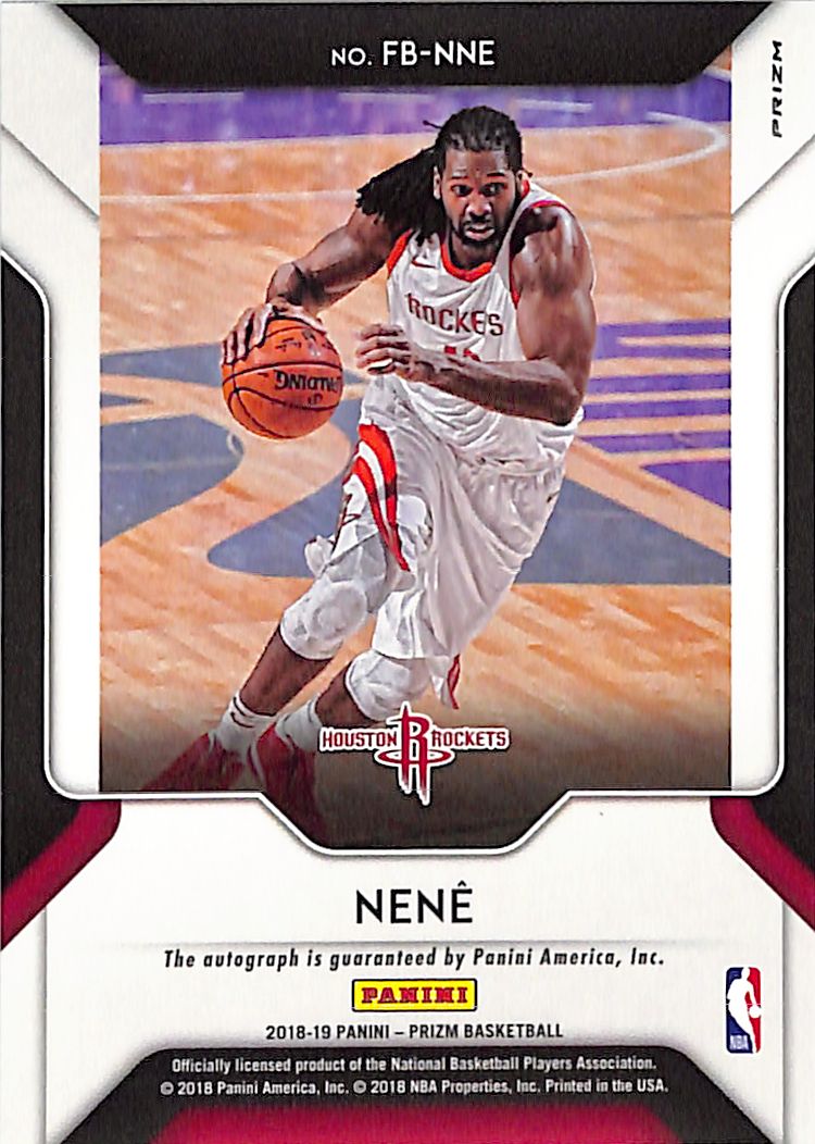 2018-19 Prizm Nene Auto Autograph Silver Fast Break Disco Rockets