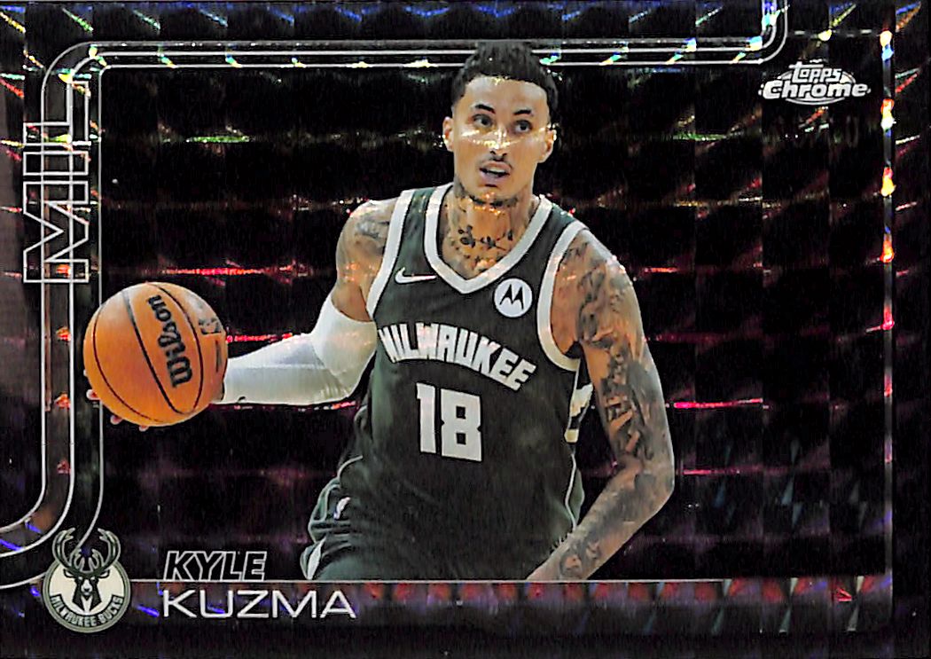 2025-26 Topps Chrome Kyle Kuzma Black Geometric Refractor /10 Bucks