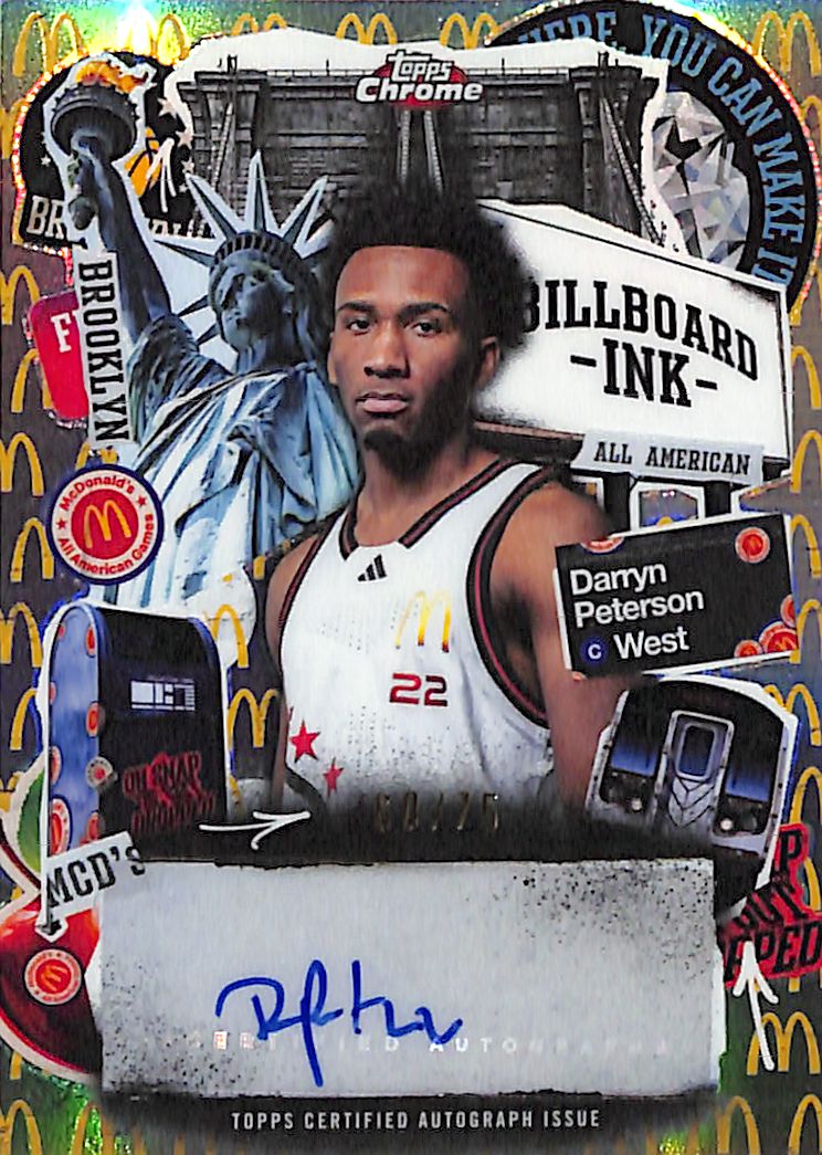2025 Topps Chrome Mcdonalds All American Darryn Peterson Auto Autograph /75