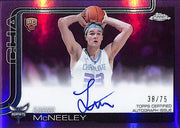 2025-26 Topps Chrome Liam McNeeley Auto Autograph Rookie RC Purple Refractor /75 Hornets