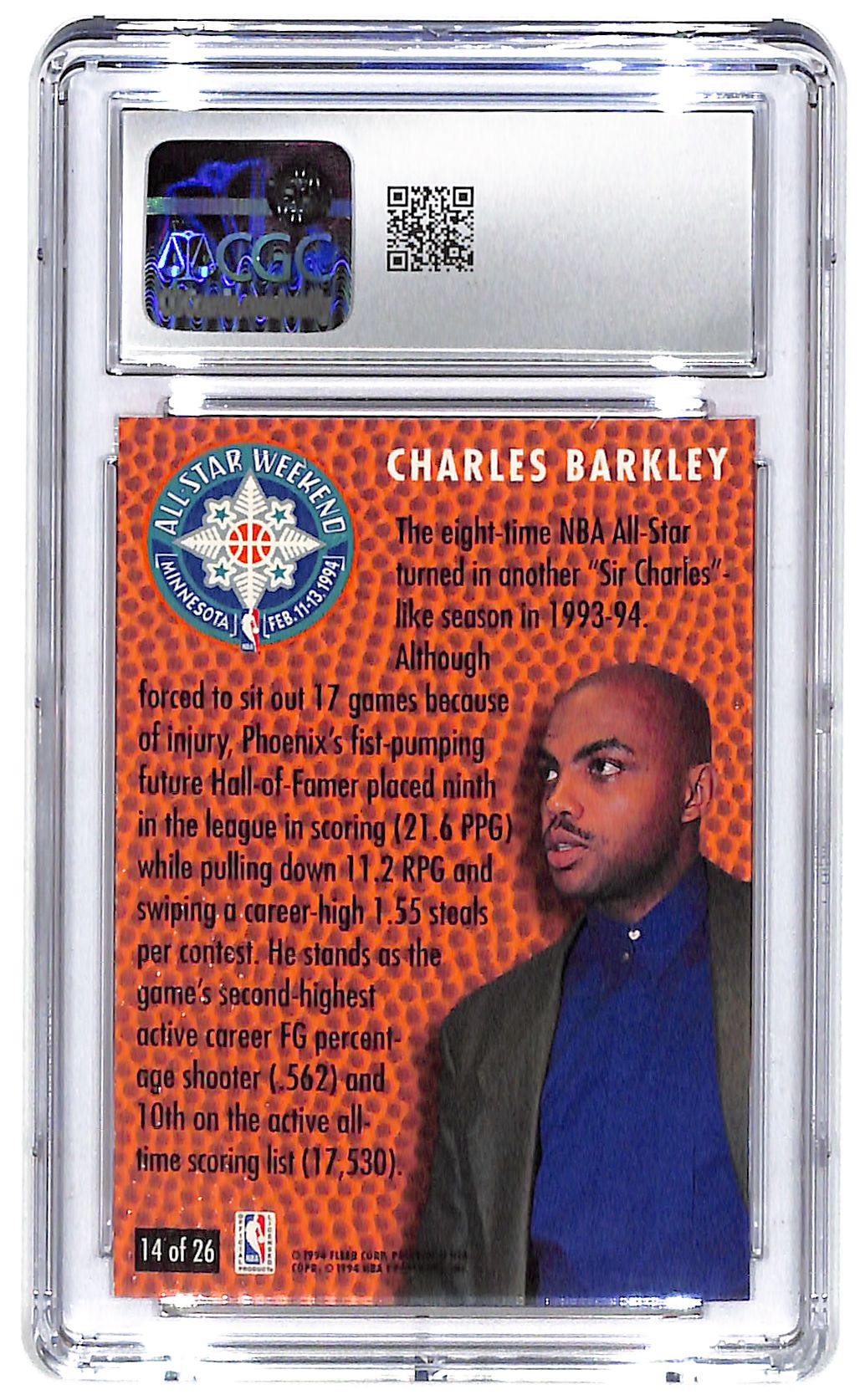 1994-95 Charles Barkley Fleer NBA All Stars #14 CGC Mint Plus 9.5