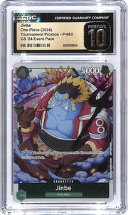 One Piece Tournament Promos CS 24 Event Jinbe P063 CGC 10 Pristine