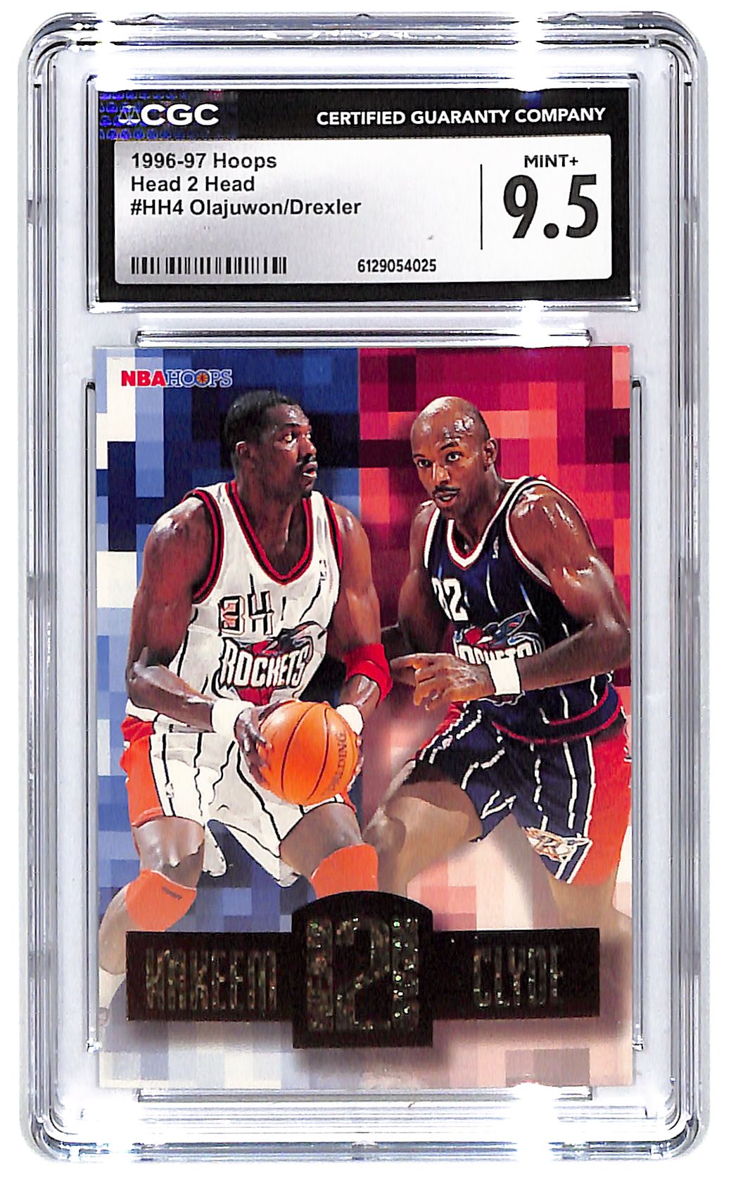 1996-97 Olajuwon/Drexler Hoops Head 2 Head #HH4 CGC Mint Plus 9.5