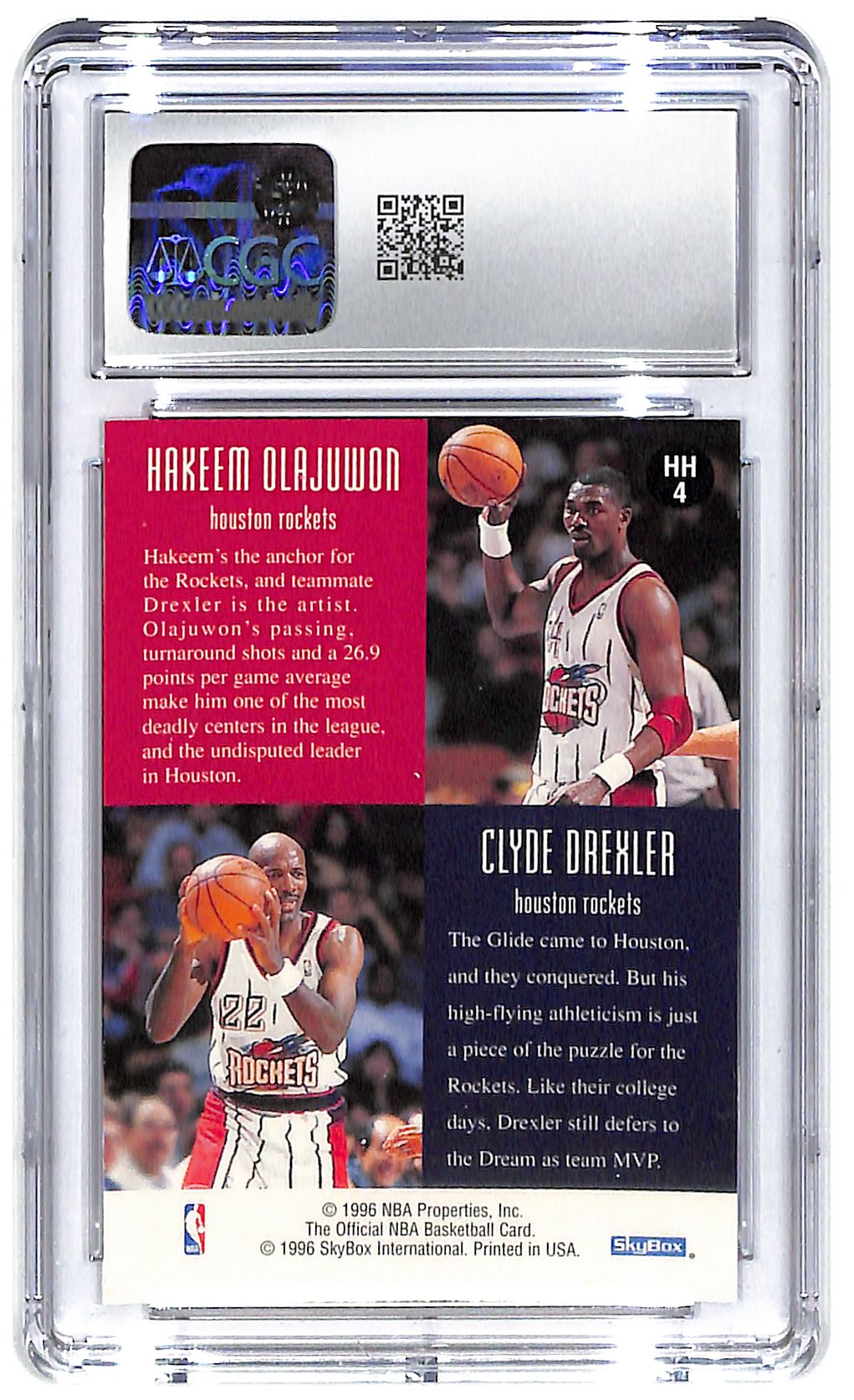 1996-97 Olajuwon/Drexler Hoops Head 2 Head #HH4 CGC Mint Plus 9.5