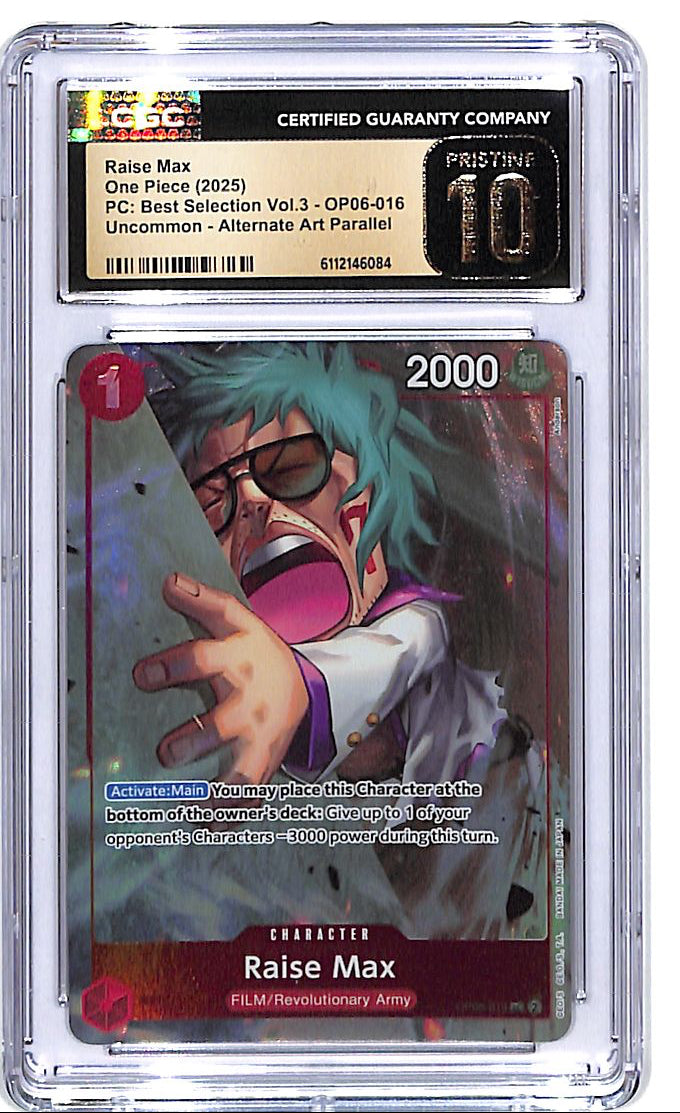 One Piece PC Best Selection Vol 3 OP06 Raise Box 016 Alternate Art CGC 10 Pristine