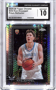 2025-26 Topps Chrome Kon Knueppel Rookie RC Prism Refractor CGC 10 Hornets