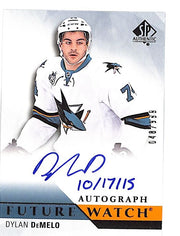 2015-16 SP Authentic Dylan DeMelo Future Watch Auto Autograph Rookie /999 Inscribed