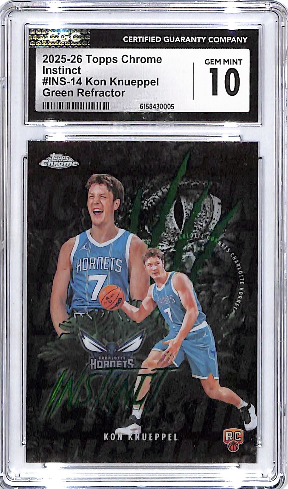2025-26 Topps Chrome Kon Knueppel Instinct Rookie RC Green Refractor CGC 10 /99