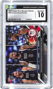 2024 Topps Now Olympic Games Stephen Curry Lebron James Kevin Durant #26 CGC 10