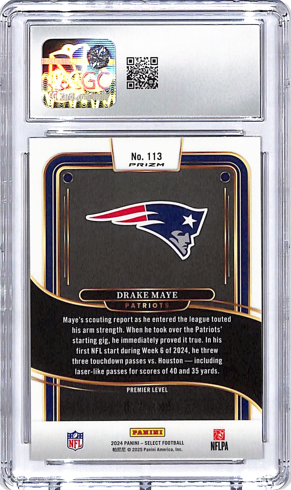 2024 Select Drake Maye Orange Flash Rookie RC /399 CGC 9.5 Patriots