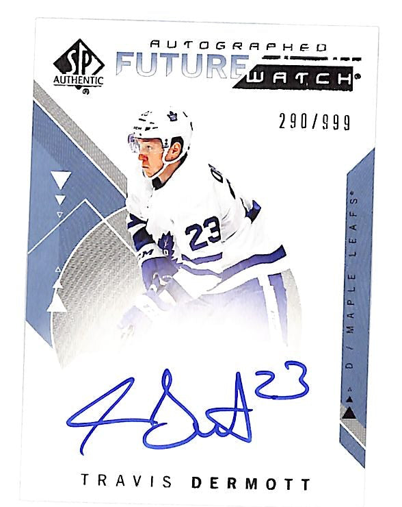 2018-19 SP Authentic Travis Dermott Future Watch Auto Autograph Rookie /999