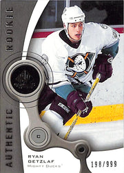 2005-06 SP Game Used Ryan Getzlaf Authentic Rookie RC /999 Ducks