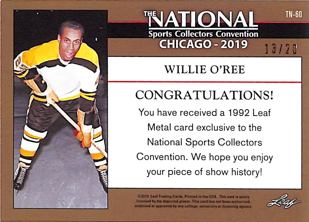 2019 Leaf The National Willie O'Ree Blue /20 Bruins