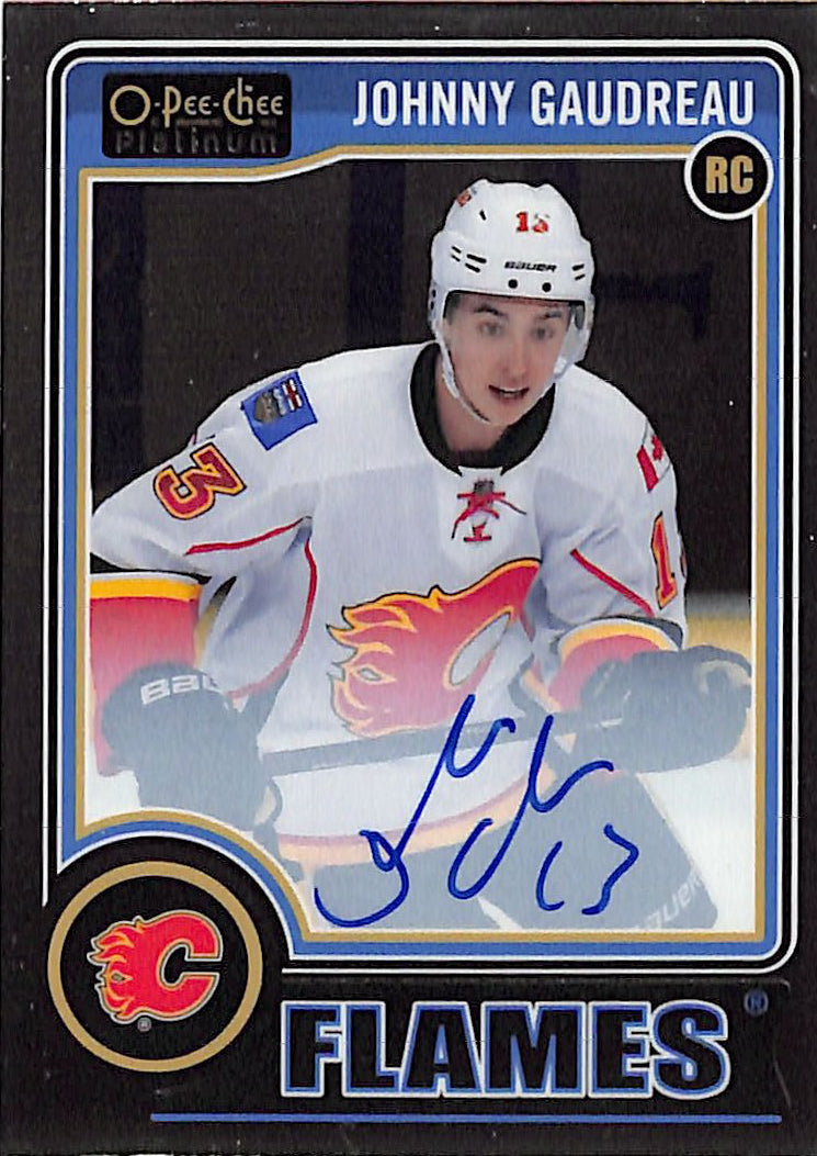 2014-15 O-Pee-Chee Platinum Johnny Gaudreau Auto Autograph Rookie RC Flames