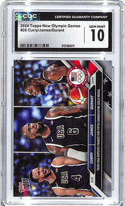 2024 Topps Now Olympic Games Stephen Curry Lebron James Durant CGC 10 #26