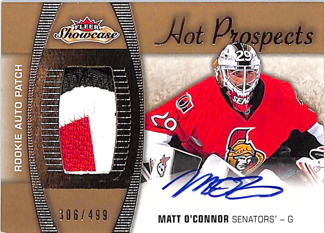 2015-16 Fleer Showcase Matt O'Connor Auto Autograph Patch Rookie RC /499