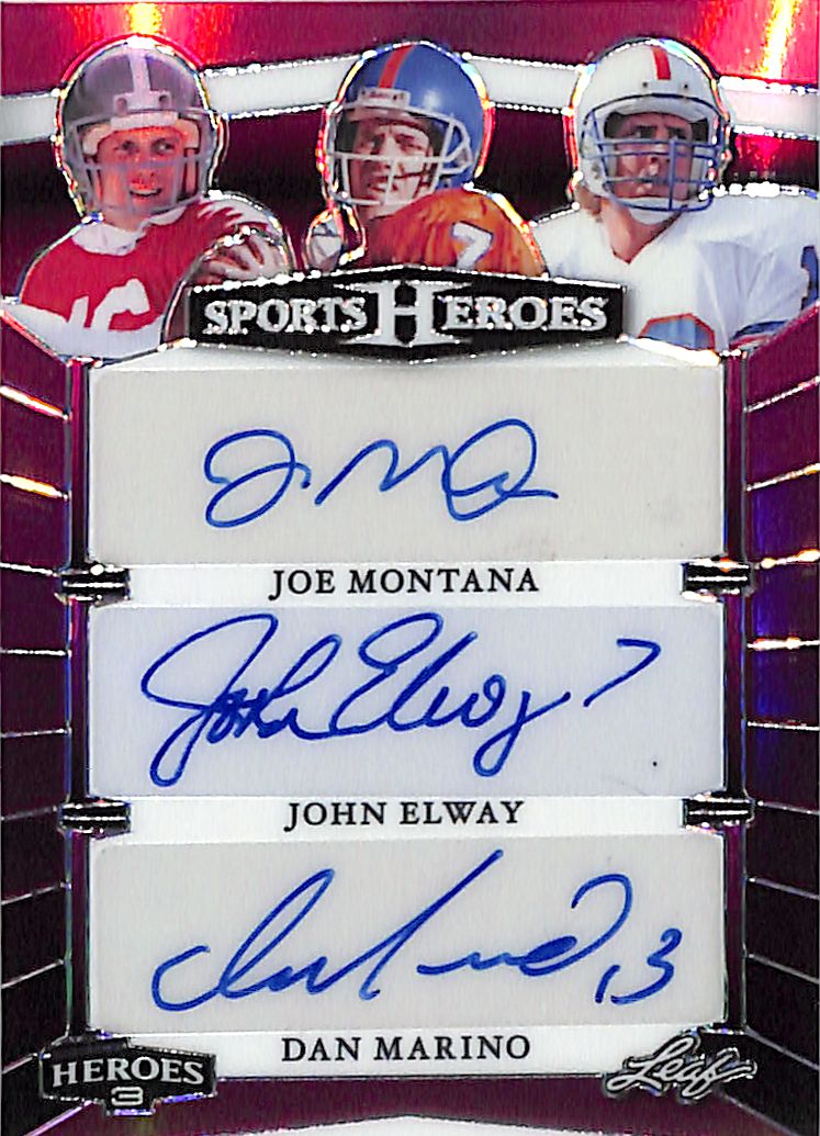 2024 Leaf SportsHeroes Joe Montana John Elway Dan Marino Auto Autograph /5