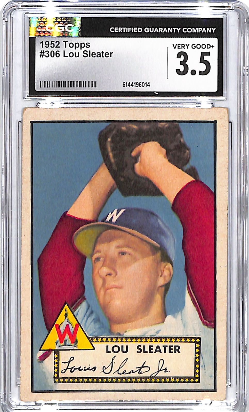 1952 Topps Lou Sleater #306 CGC 3.5 Senators