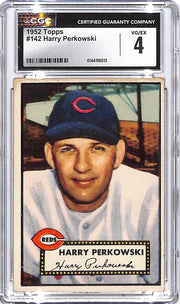 1952 Topps Harry Perkowski #142 CGC 4 Reds