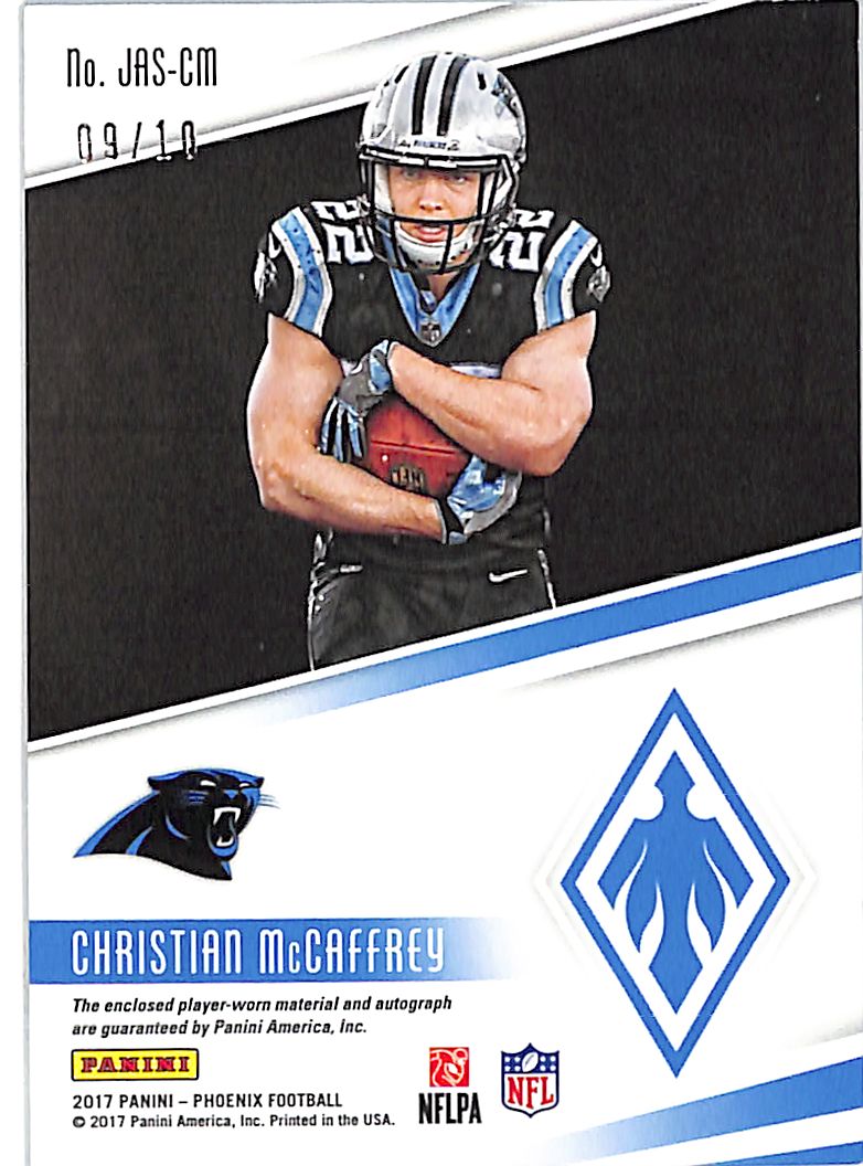 2017 Phoenix Christian Mccaffrey Auto Autograph Rookie RC Patch Jersey /10 Gold